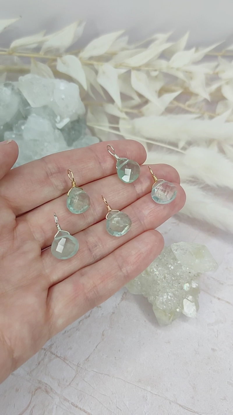 Tiny Aquamarine Teardrop Gemstone Pendant