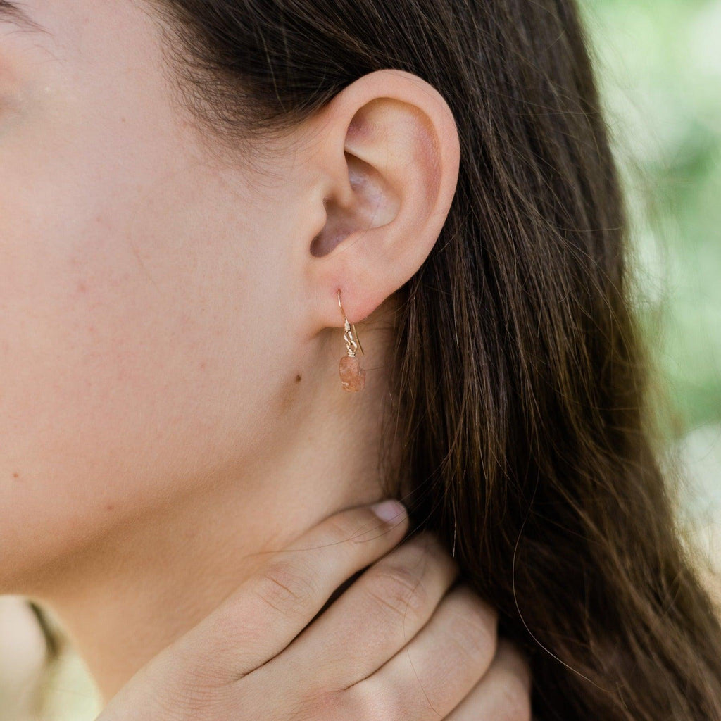 Raw Sunstone Crystal Jewellery Set - Raw Sunstone Crystal Jewellery Set - 14k Gold Fill / Cable / Necklace & Earrings & Bracelet - Luna Tide Handmade Crystal Jewellery