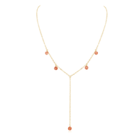Sunstone Boho Lariat Necklace - Sunstone Boho Lariat Necklace - 14k Gold Fill - Luna Tide Handmade Crystal Jewellery