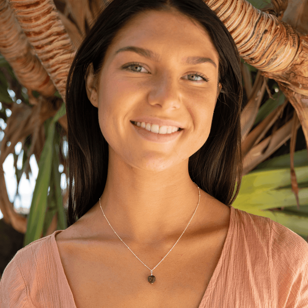 Tiny Raw Earth Red Ruby Pendant Necklace - Tiny Raw Earth Red Ruby Pendant Necklace - 14k Gold Fill / Cable - Luna Tide Handmade Crystal Jewellery