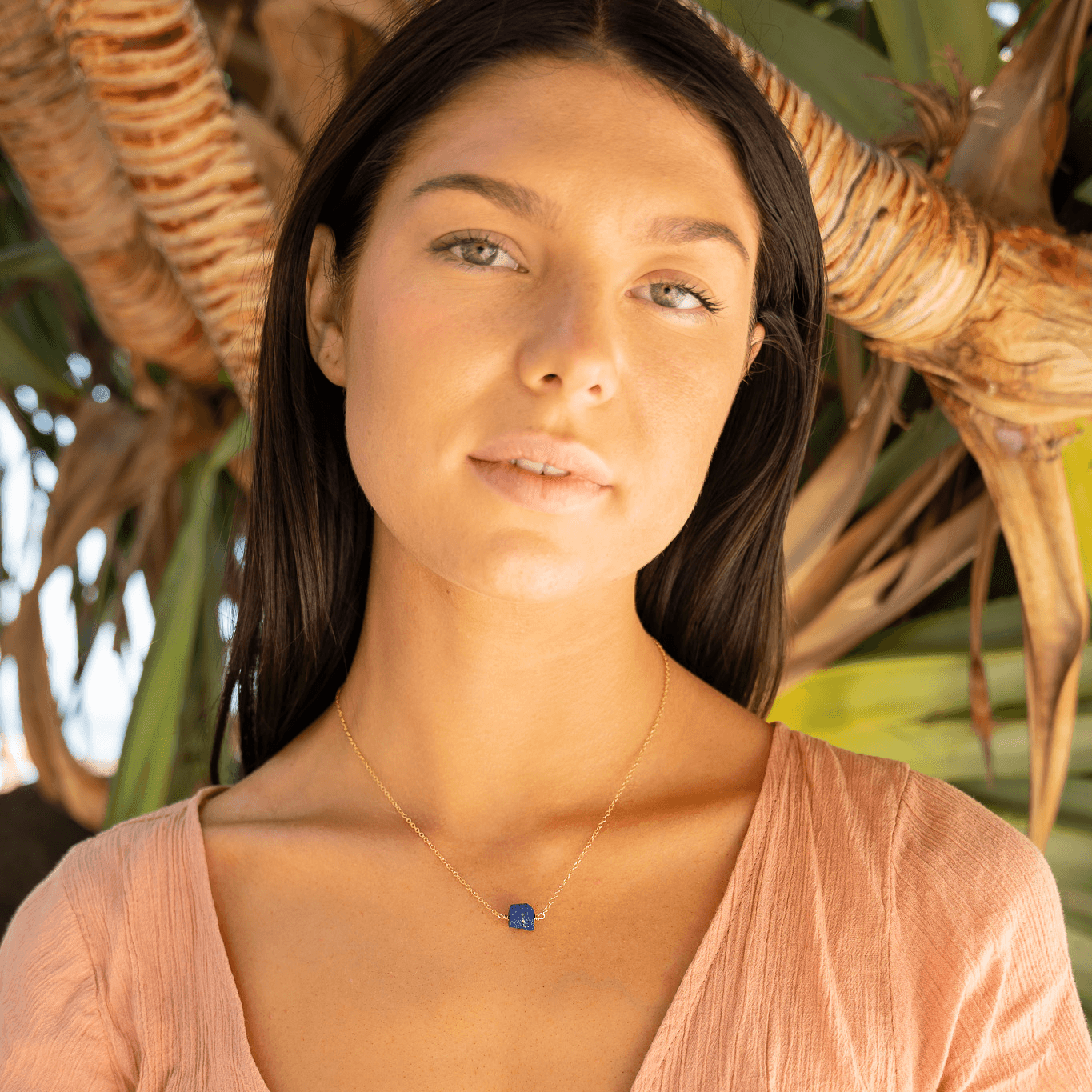 Tiny Raw Lapis Lazuli Crystal Nugget Necklace - Tiny Raw Lapis Lazuli Crystal Nugget Necklace - 14k Gold Fill - Luna Tide Handmade Crystal Jewellery