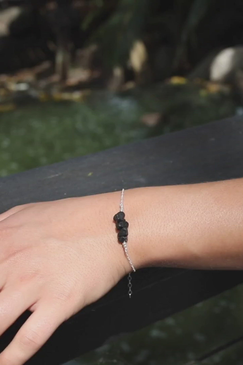 Lava Chip Bead Bar Bracelet