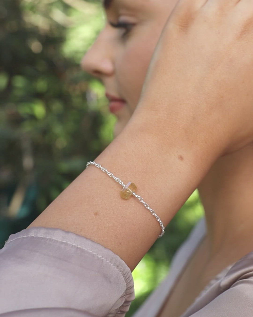 Citrine Double Terminated Mini Crystal Point Bracelet