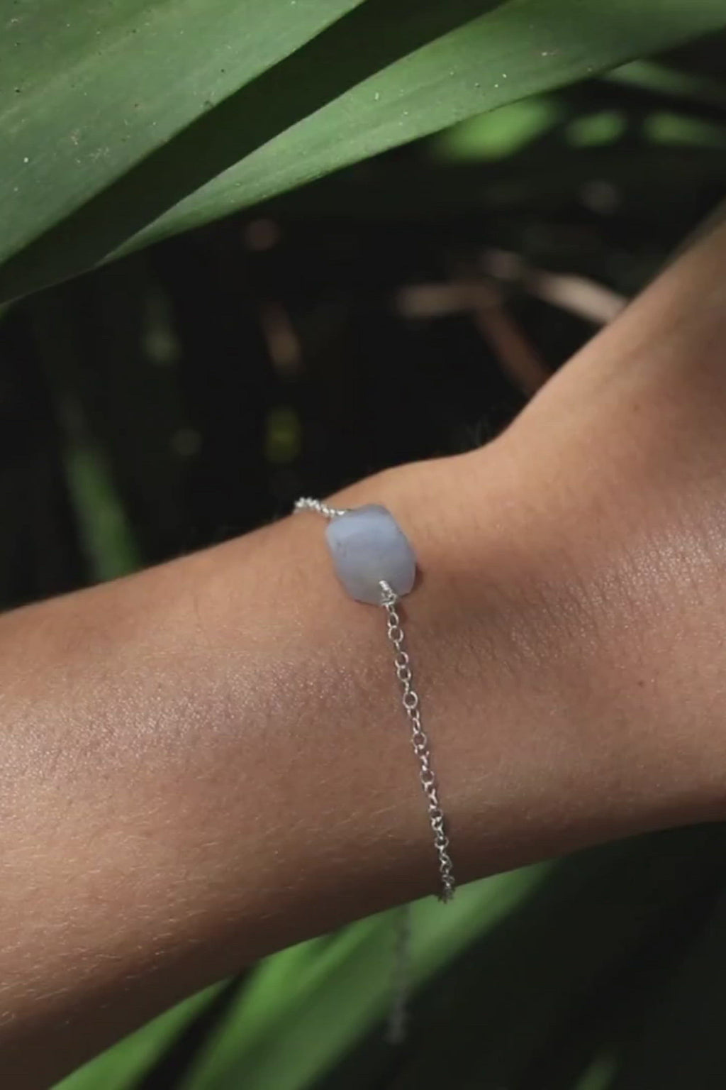 Raw Blue Lace Agate Crystal Nugget Bracelet