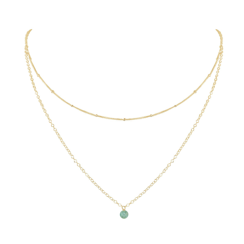 Layered Choker - Amazonite - 14K Gold Fill - Luna Tide Handmade Jewellery