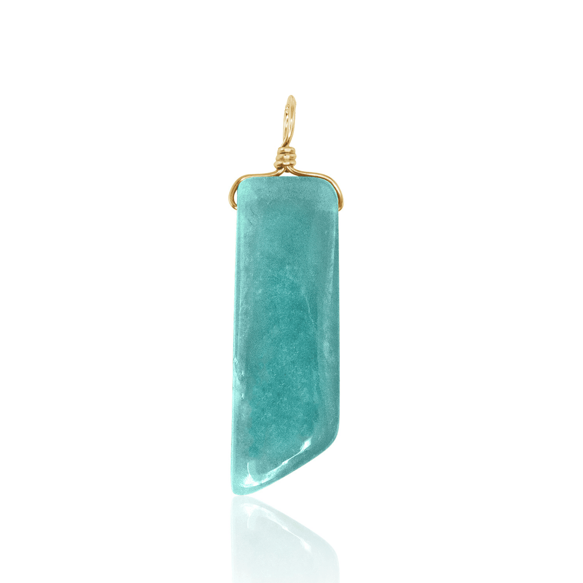 Amazonite Smooth Point Pendant - Amazonite Smooth Point Pendant - 14k Gold Fill - Luna Tide Handmade Crystal Jewellery