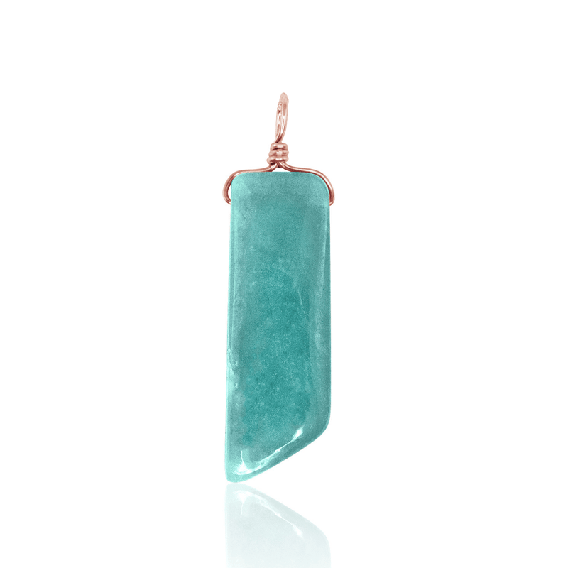 Amazonite Smooth Point Pendant - Amazonite Smooth Point Pendant - 14k Rose Gold Fill - Luna Tide Handmade Crystal Jewellery