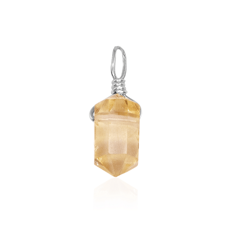 Citrine Mini Double Terminated Crystal Point Pendant - Citrine Mini Double Terminated Crystal Point Pendant - Sterling Silver - Luna Tide Handmade Crystal Jewellery
