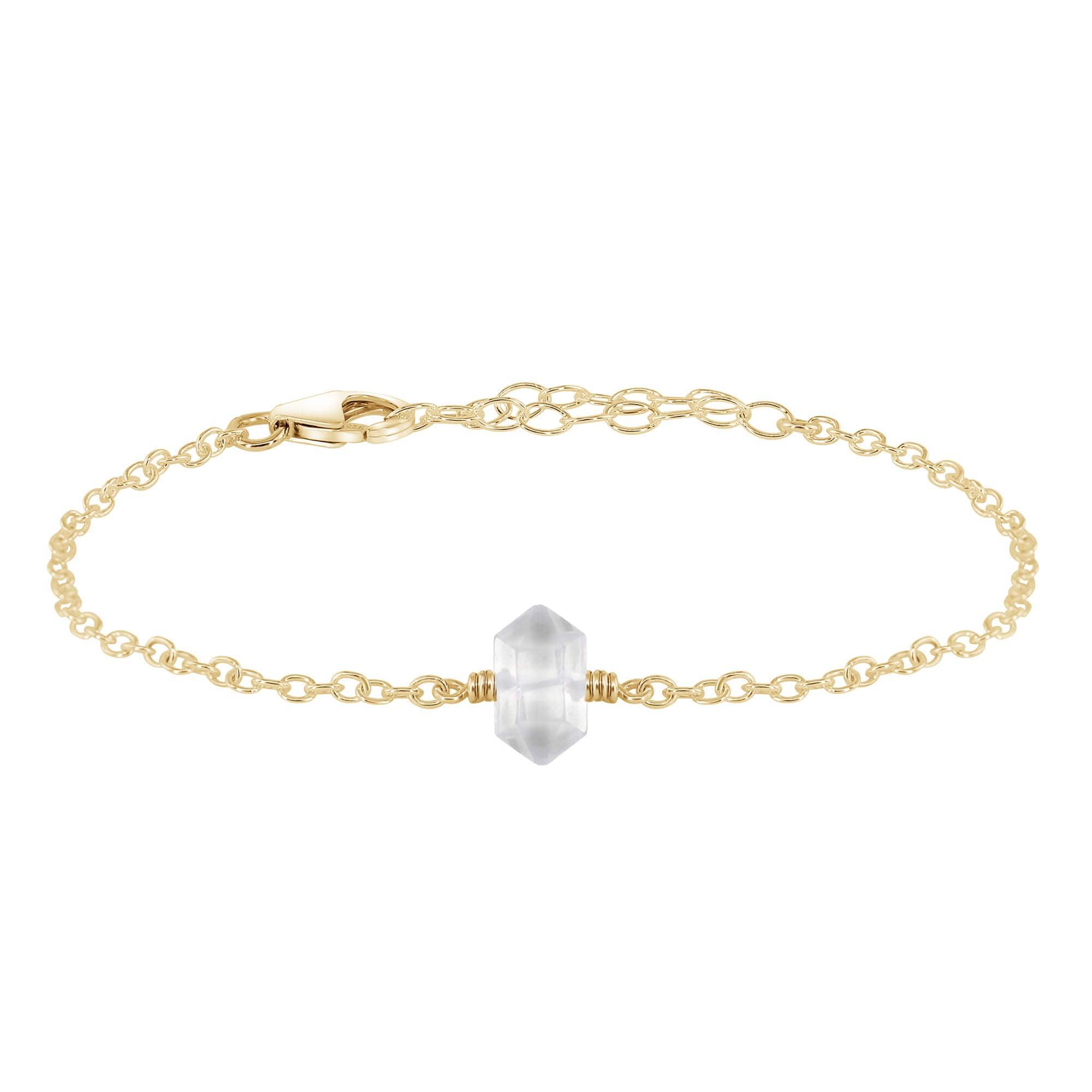 Crystal Quartz Double Terminated Mini Crystal Point Bracelet - Crystal Quartz Double Terminated Mini Crystal Point Bracelet - 14k Gold Fill - Luna Tide Handmade Crystal Jewellery