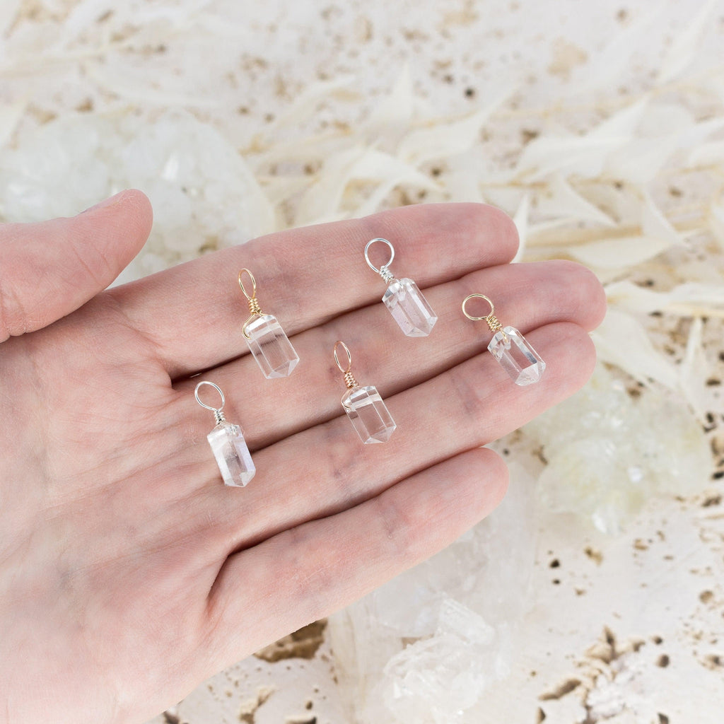 Crystal Quartz Mini Double Terminated Crystal Point Pendant - Crystal Quartz Mini Double Terminated Crystal Point Pendant - 14k Gold Fill - Luna Tide Handmade Crystal Jewellery