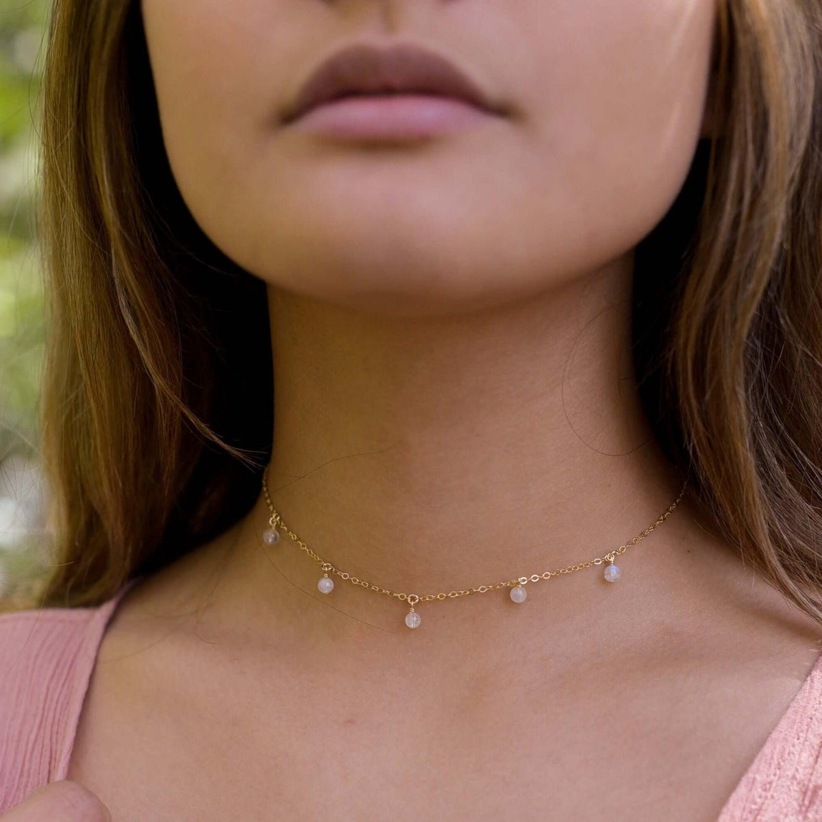 Bead Drop Choker - 14K Gold Fill - Luna Tide Handmade Jewellery