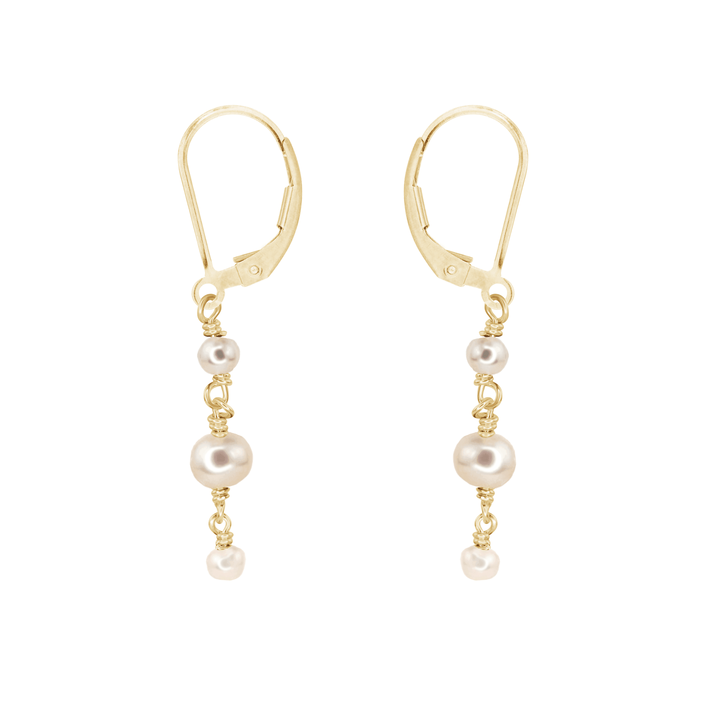 Custom Crystal Beaded Chain Dangle Leverback Earrings - Custom Crystal Beaded Chain Dangle Leverback Earrings - 14k Gold Fill - Luna Tide Handmade Crystal Jewellery