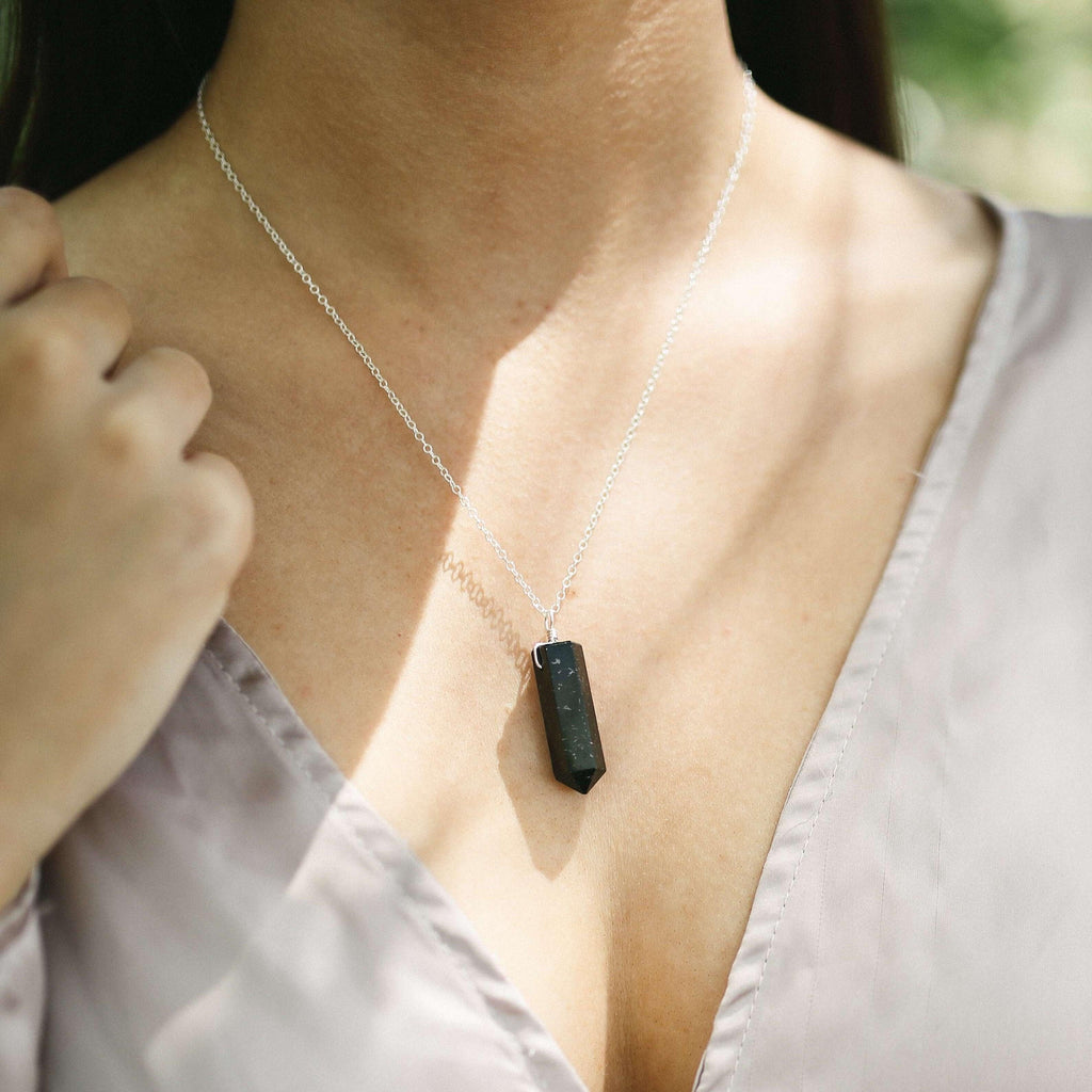 Large Crystal Point Necklace - Sterling Silver - Luna Tide Handmade Jewellery