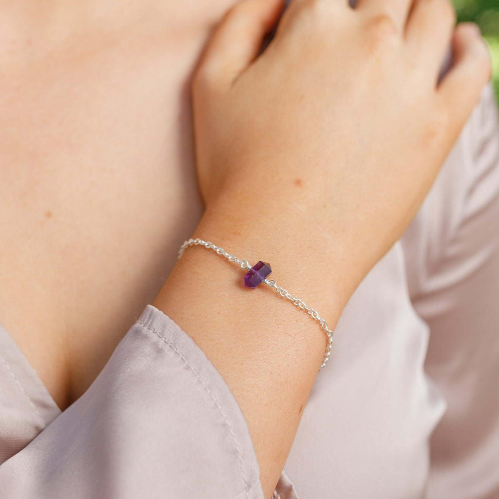 Double Terminated Crystal Bracelet - Sterling Silver - Luna Tide Handmade Jewellery