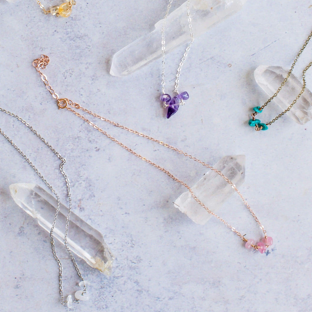 Beaded Chain Choker - Bronze - 14K Gold Fill - Sterling Silver - Stainless Steel - 14K Rose Gold Fill - Luna Tide Handmade Jewellery