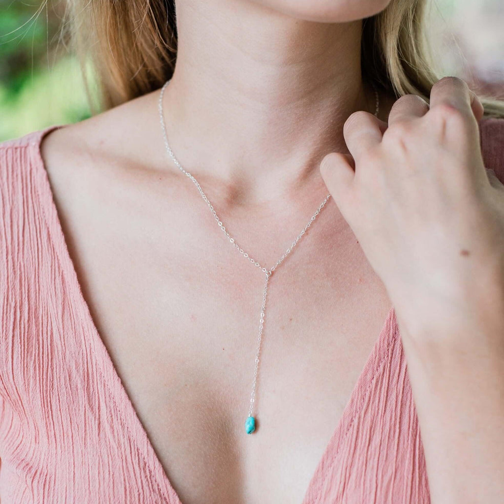 Raw Nugget Lariat - Sterling Silver - Luna Tide Handmade Jewellery