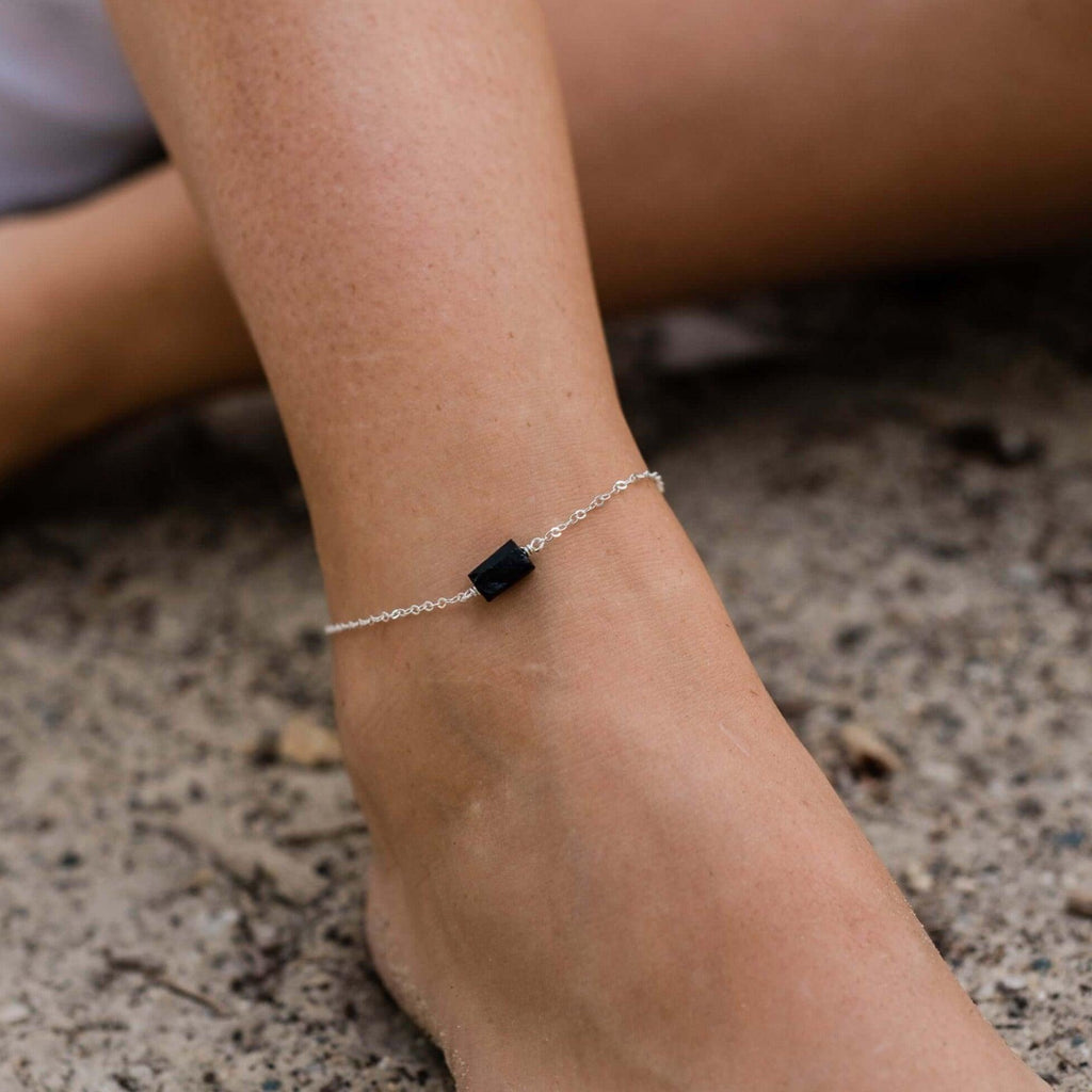 Raw Nugget Anklet - Sterling Silver - Luna Tide Handmade Jewellery