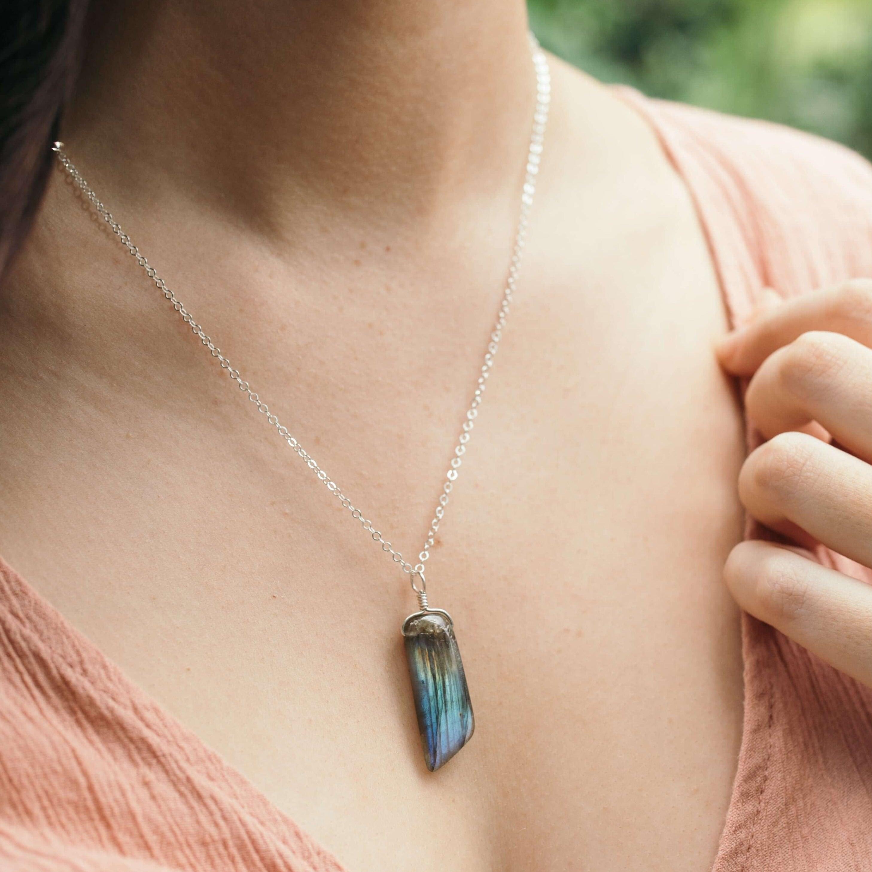 Smooth Point Pendant Necklace - Sterling Silver - Luna Tide Handmade Jewellery