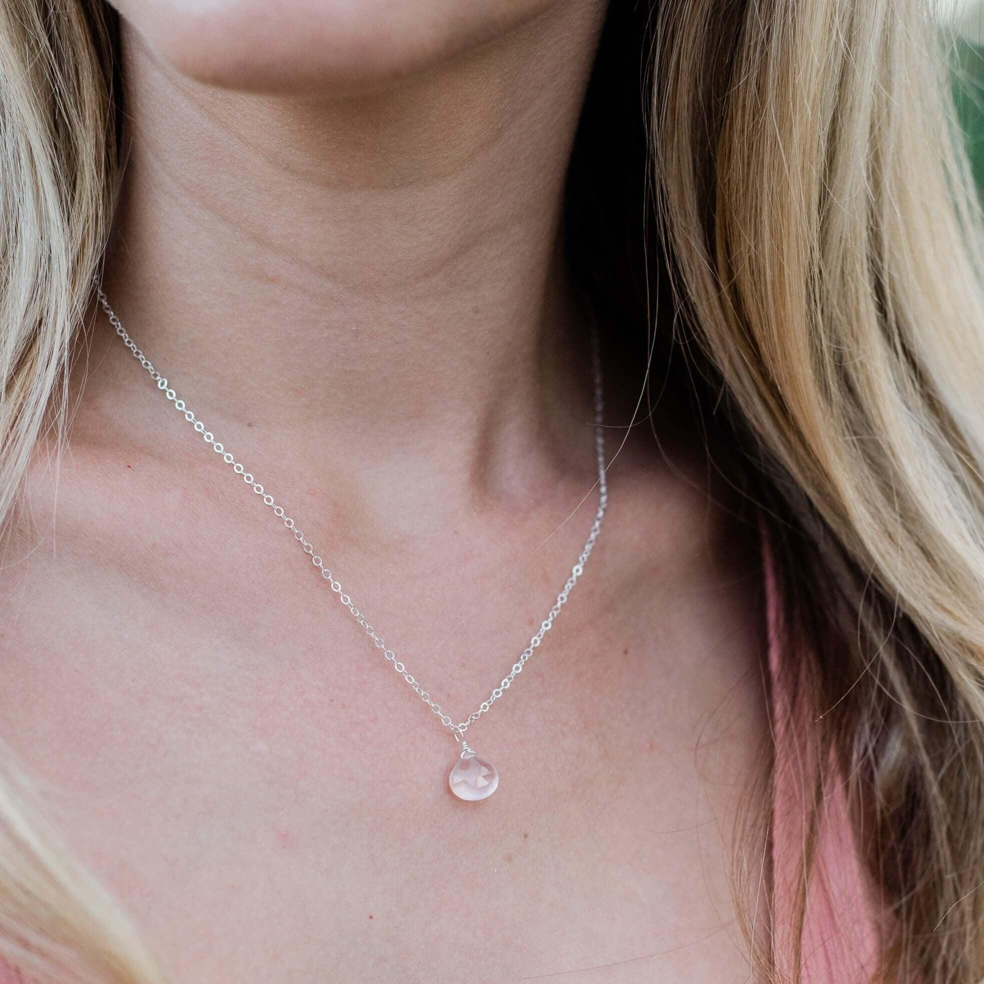 Teardrop Necklace - Sterling Silver - Luna Tide Handmade Jewellery