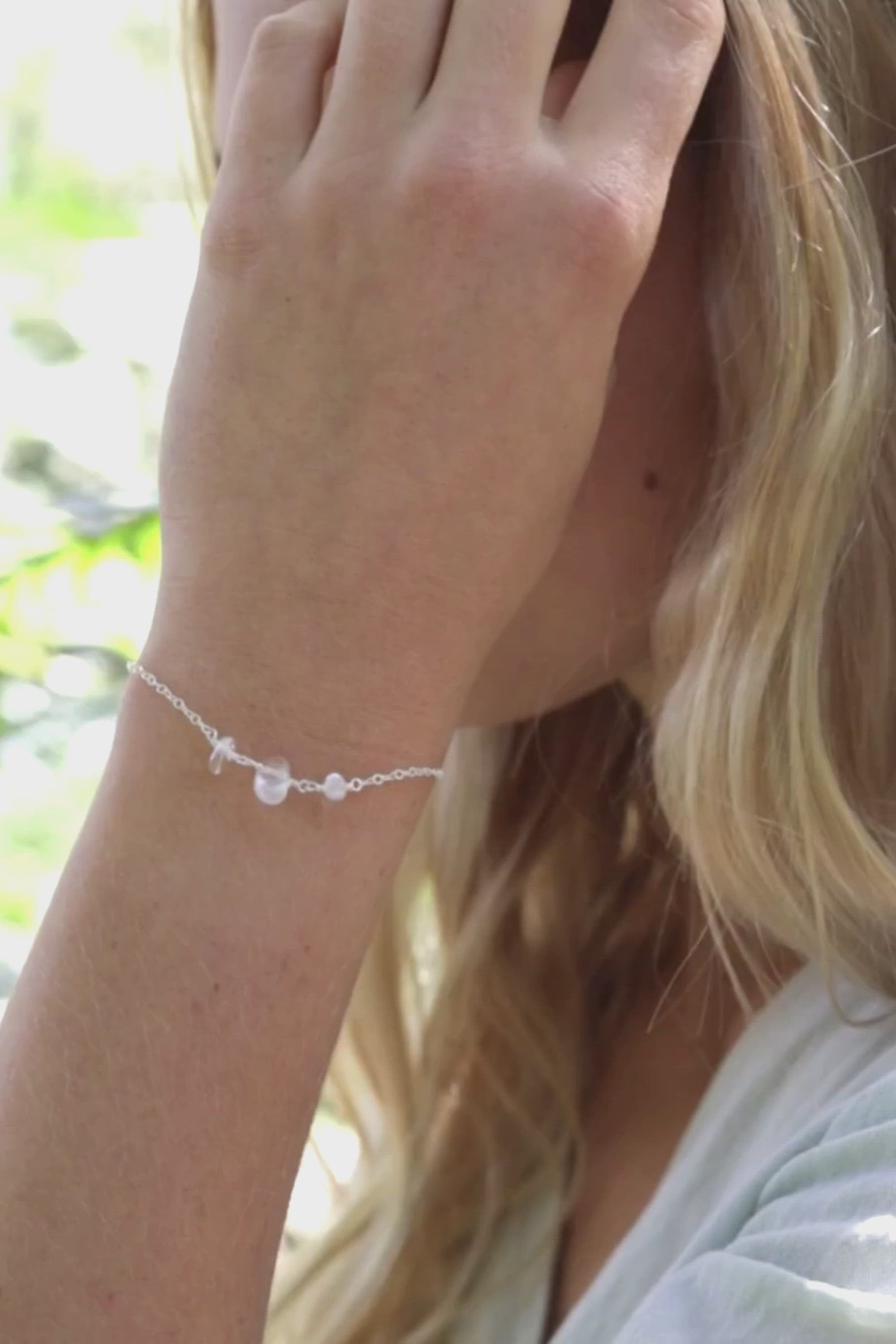 Crystal Quartz Beaded Chain Bracelet