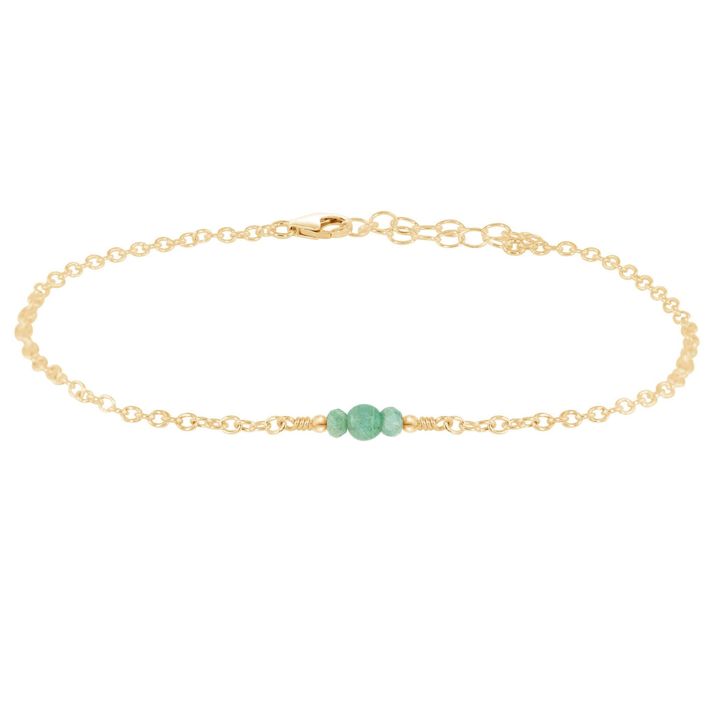 Dainty Amazonite Gemstone Anklet - Dainty Amazonite Gemstone Anklet - 14k Gold Fill - Luna Tide Handmade Crystal Jewellery