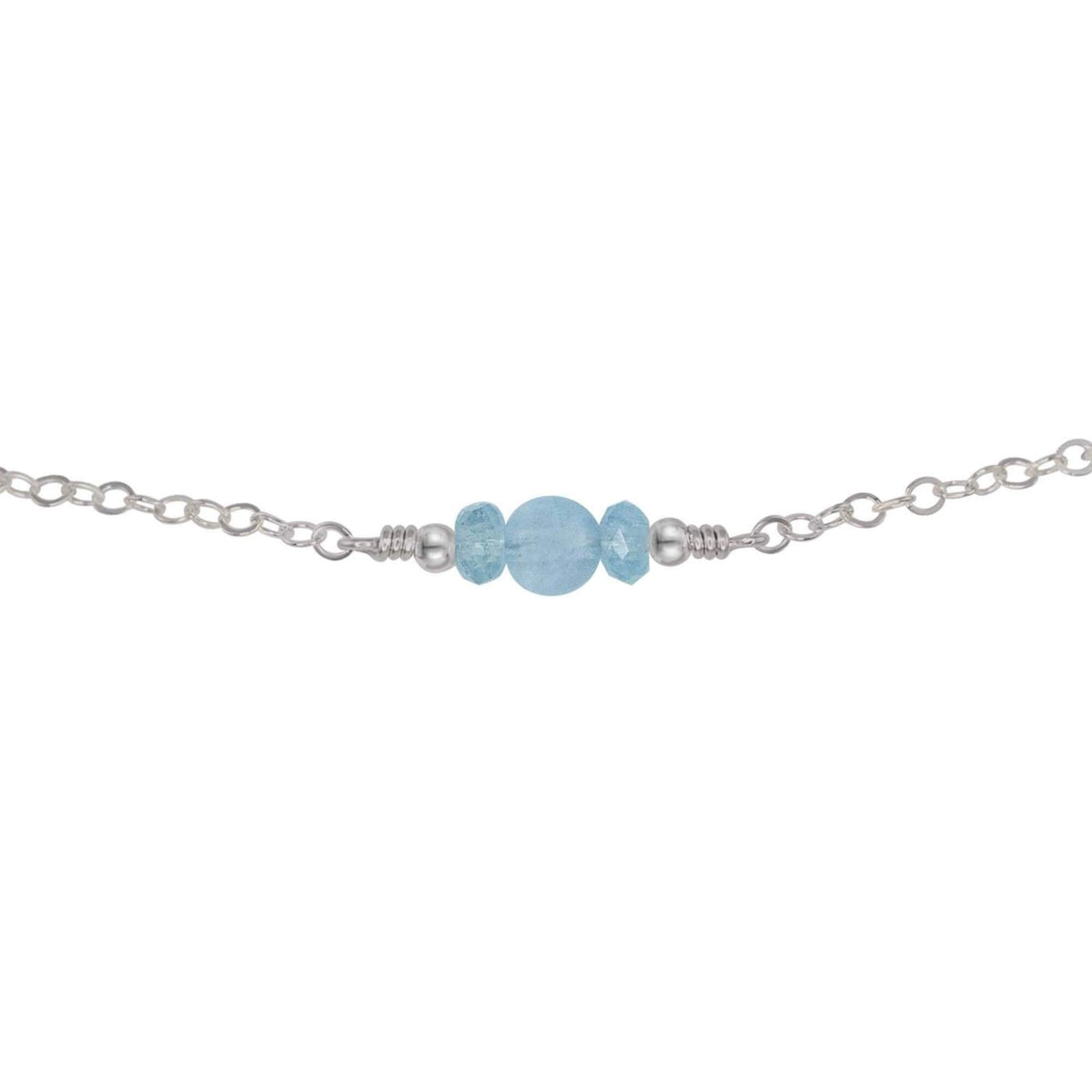 Dainty Choker - Aquamarine - Stainless Steel - Luna Tide Handmade Jewellery