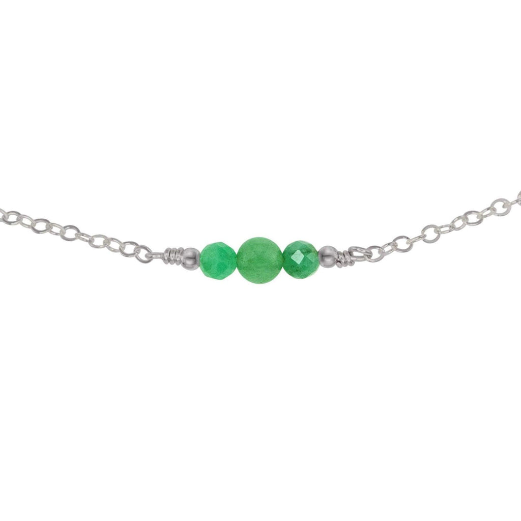 Dainty Aventurine Gemstone Choker Necklace - Dainty Aventurine Gemstone Choker Necklace - Stainless Steel - Luna Tide Handmade Crystal Jewellery