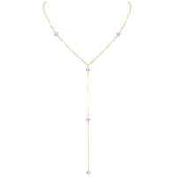 Dainty Y Necklace - Lavender Amethyst - 14K Gold Fill - Luna Tide Handmade Jewellery