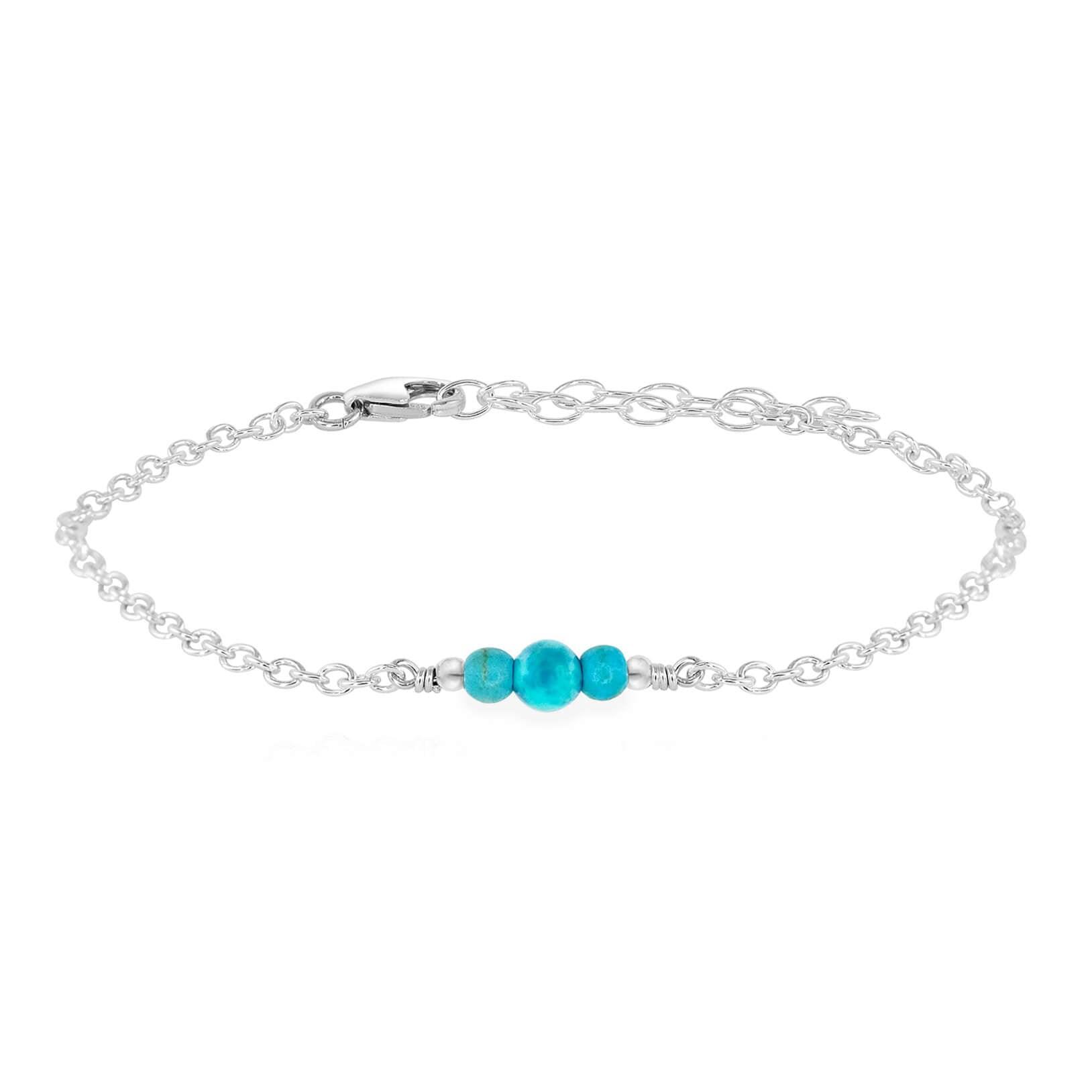 Dainty Turquoise Gemstone Bracelet - Dainty Turquoise Gemstone Bracelet - Sterling Silver - Luna Tide Handmade Crystal Jewellery