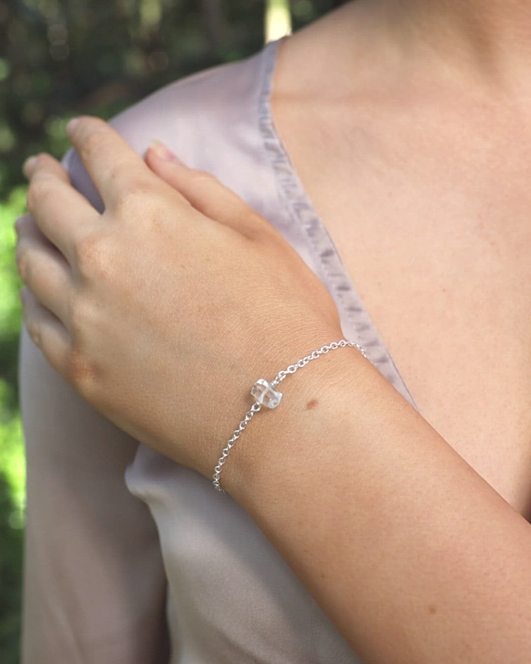 Crystal Quartz Double Terminated Mini Crystal Point Bracelet