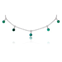 Bead Drop Choker - Emerald - Stainless Steel - Luna Tide Handmade Jewellery