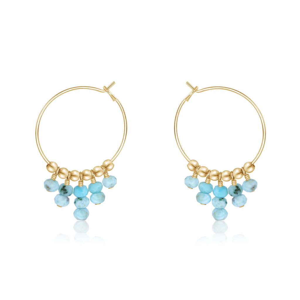 Larimar Statement Hoop Earrings - Larimar Statement Hoop Earrings - 14k Gold Fill - Luna Tide Handmade Crystal Jewellery
