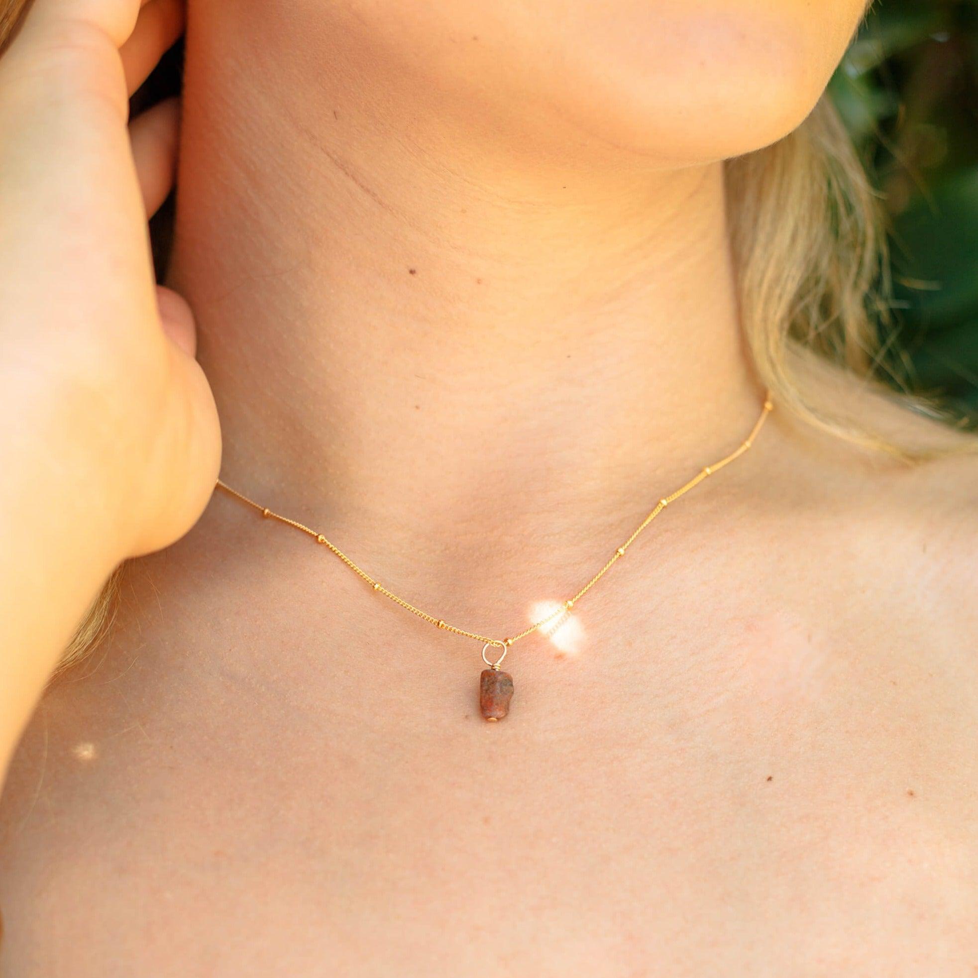 Raw Earth Red Ruby Natural Crystal Pendant Necklace - Raw Earth Red Ruby Natural Crystal Pendant Necklace - Sterling Silver / Satellite - Luna Tide Handmade Crystal Jewellery