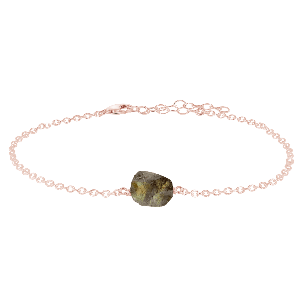 Raw Labradorite Crystal Nugget Anklet Luna Tide - Main Image