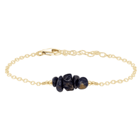 Chip Bead Bar Bracelet - Sapphire - 14K Gold Fill - Luna Tide Handmade Jewellery