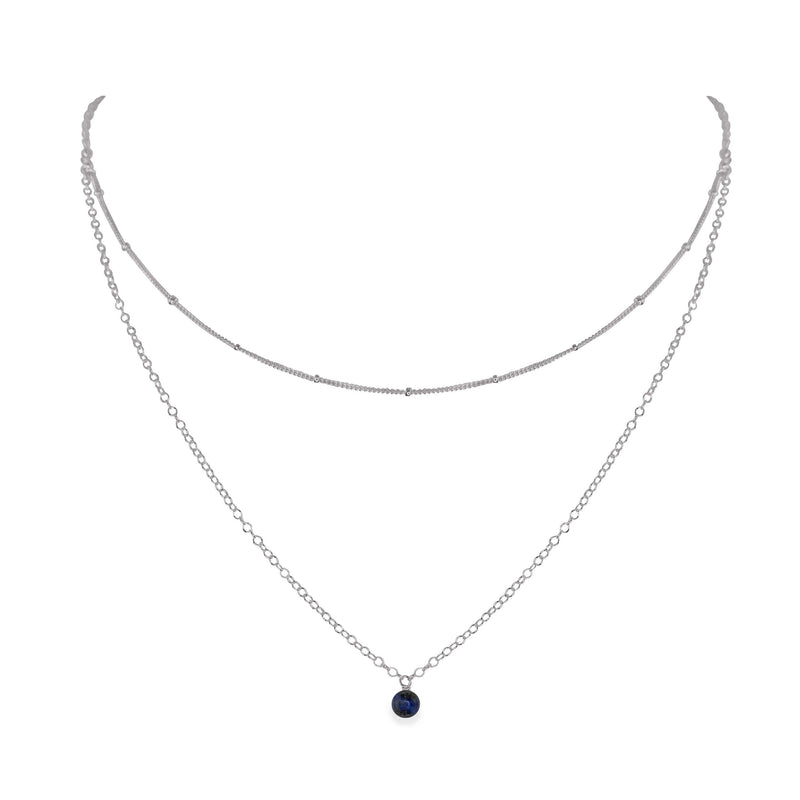 Layered Choker - Sapphire - Stainless Steel - Luna Tide Handmade Jewellery