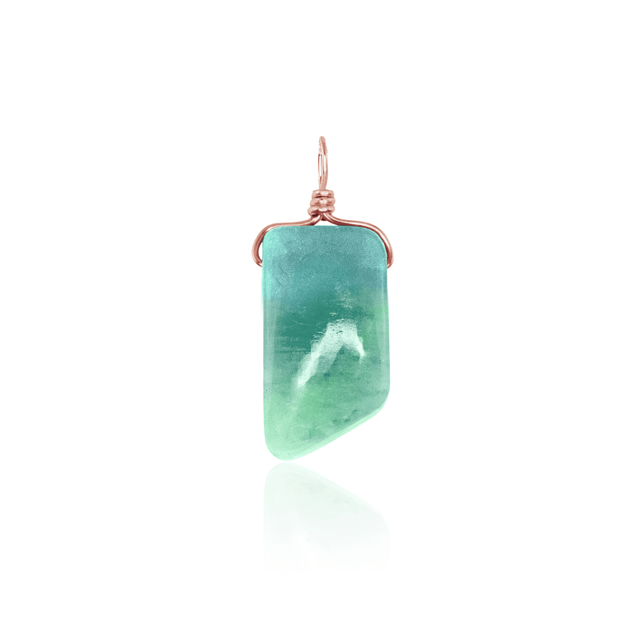 Small Smooth Amazonite Crystal Pendant with Gentle Point - Small Smooth Amazonite Crystal Pendant with Gentle Point - 14k Rose Gold Fill - Luna Tide Handmade Crystal Jewellery