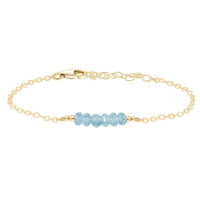 Faceted Bead Bar Bracelet - Aquamarine - 14K Gold Fill - Luna Tide Handmade Jewellery