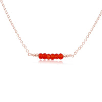 Faceted Bead Bar Necklace - Carnelian - 14K Rose Gold Fill - Luna Tide Handmade Jewellery