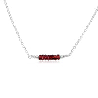 Faceted Bead Bar Necklace - Garnet - Sterling Silver - Luna Tide Handmade Jewellery