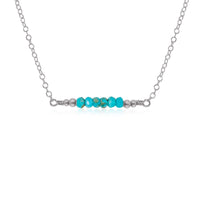 Faceted Bead Bar Necklace - Turquoise - Stainless Steel - Luna Tide Handmade Jewellery