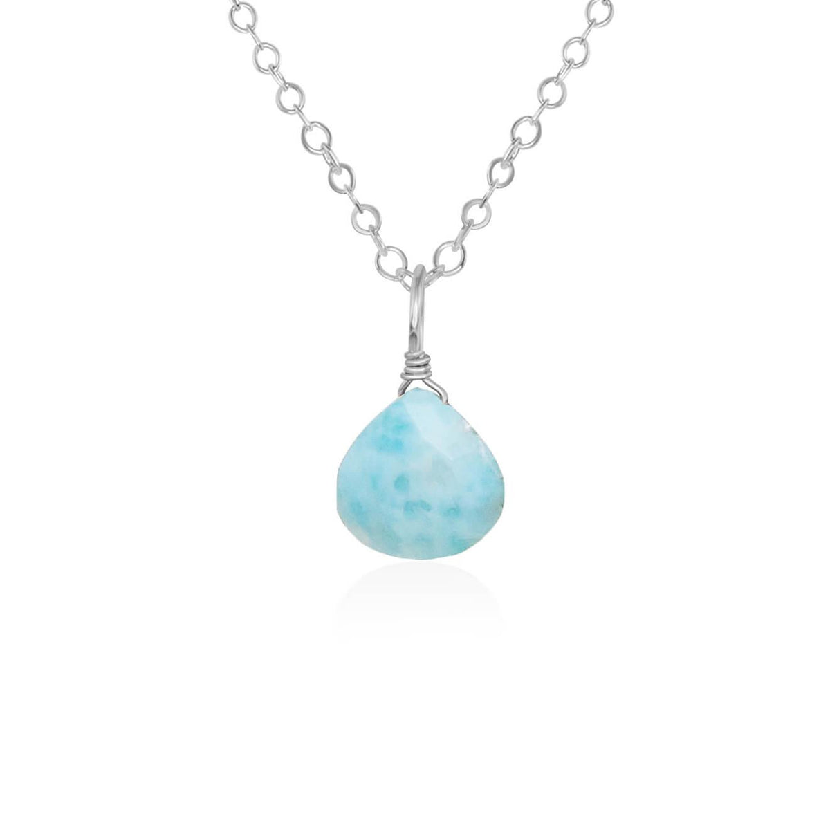 Teardrop Necklace - Larimar - Sterling Silver - Luna Tide Handmade Jewellery