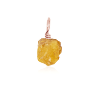Tiny Raw Citrine Crystal Pendant - Tiny Raw Citrine Crystal Pendant - 14k Rose Gold Fill - Luna Tide Handmade Crystal Jewellery
