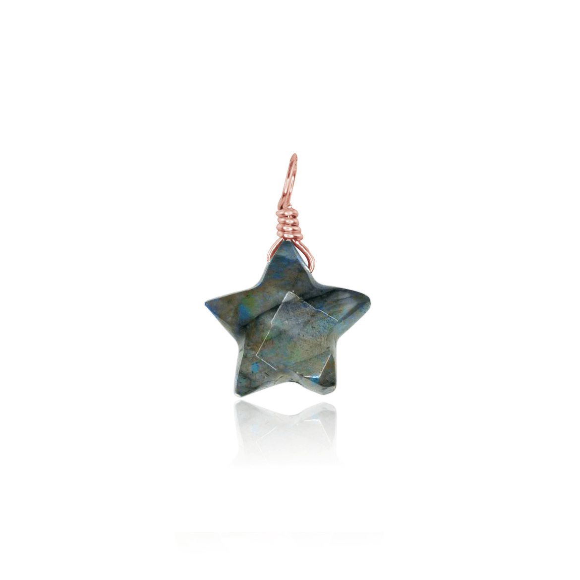 Tiny Star Pendant in Labradorite - Tiny Star Pendant in Labradorite - 14k Rose Gold Fill - Luna Tide Handmade Crystal Jewellery