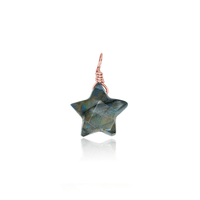 Tiny Star Pendant in Labradorite - Tiny Star Pendant in Labradorite - 14k Rose Gold Fill - Luna Tide Handmade Crystal Jewellery