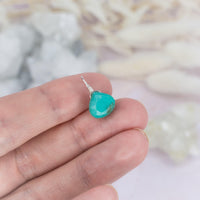 Tiny Turquoise Teardrop Gemstone Pendant - Tiny Turquoise Teardrop Gemstone Pendant - Sterling Silver - Luna Tide Handmade Crystal Jewellery